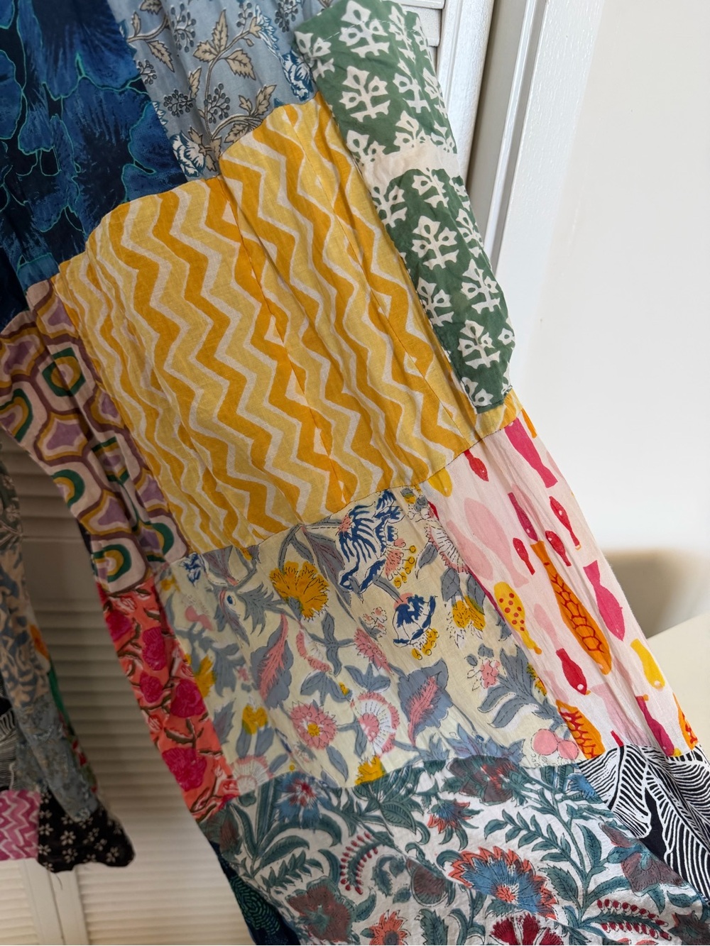 Boho Patchwork Wide-Leg Pants - Multicolor - Picture 4 of 5